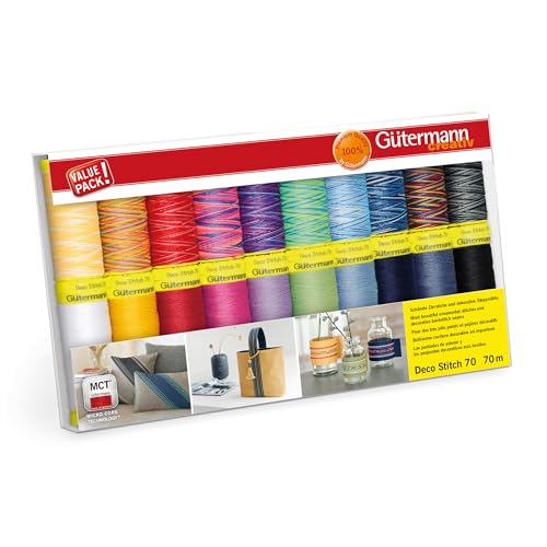 Gütermann creativ Nähfaden-Set mit 20 Spulen Zierstichfaden Deco Stitch 70 70 m in verschiedenen Multicolour-Farben Gütermann creativ Nähfaden-Set mit 20 Spulen Zierstichfaden Deco Stitch 70 70 m in verschiedenen Multicolour-Farben von Gütermann