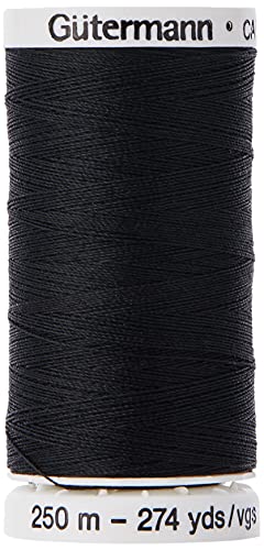 Gütermann Schwarzes, 250 m langes Polyestergarn zum Nähen, Polyester, 5.5x2.5x2.5 cm von Gütermann