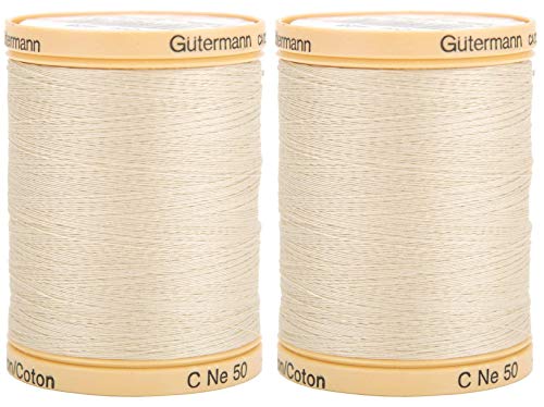 Gutermann 2er-Pack natürliche Baumwollgarn, 800 m – Eiche Tan (800C 928) von Gütermann