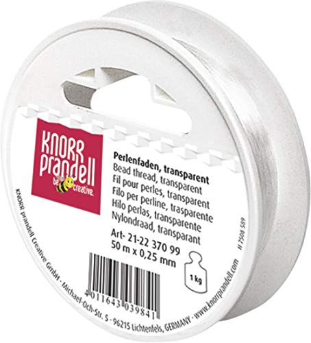 KnorrPrandell 2237099 Perlonfaden, 50 m - 0.25 mm Durchmesser, transparent von Gütermann