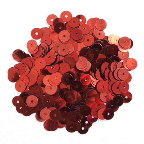 Pailletten flach 6 mm Mittelloch Röhrchen 9 g Farbe 4545 rot von Gütermann