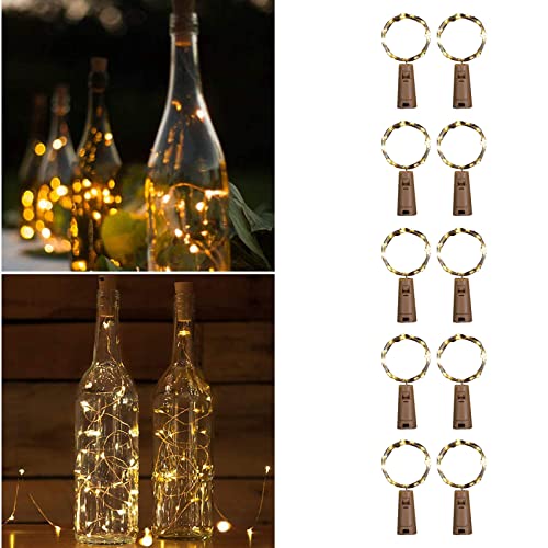 Flaschenlichter mit Kork, 2 m, 20 LEDs, wasserdicht, Silberdraht, Flaschenlichterkette für Weihnachten, Hochzeit, Party, Mason Jar Dekoration, Warmweiß Flaschenlichter mit Kork, 2 m, 20 LEDs, wasserdicht, Silberdraht, Flaschenlichterkette für Weihnachten, Hochzeit, Party, Mason Jar Dekoration, Warmweiß von Guezuvoru