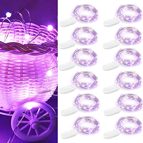 Guezuvoru Batteriebetriebene Lichterketten, 12 Stück 2m 20 LED wasserdichte Lichterketten, Sternenlichterketten für Schlafzimmer, Hochzeitsfeier, Weihnachtsdekoration - Lila Guezuvoru Batteriebetriebene Lichterketten, 12 Stück 2m 20 LED wasserdichte Lichterketten, Sternenlichterketten für Schlafzimmer, Hochzeitsfeier, Weihnachtsdekoration - Lila von Guezuvoru