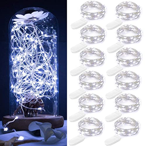 Guezuvoru Batteriebetriebene Lichterketten, 12 Stück 2m 20 LED wasserdichte Lichterketten, Sternenlichterketten für Schlafzimmer, Hochzeitsfeier, Weihnachtsdekoration – kaltweiß Guezuvoru Batteriebetriebene Lichterketten, 12 Stück 2m 20 LED wasserdichte Lichterketten, Sternenlichterketten für Schlafzimmer, Hochzeitsfeier, Weihnachtsdekoration – kaltweiß von Guezuvoru