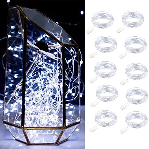 LED-Lichterkette, batteriebetrieben, 1 m, 10 LEDs, silberfarbener Draht, kaltweiß, wasserdicht, Sternenform, für Weihnachten, Hochzeit, Party, Schlafzimmer, 10 Stück LED-Lichterkette, batteriebetrieben, 1 m, 10 LEDs, silberfarbener Draht, kaltweiß, wasserdicht, Sternenform, für Weihnachten, Hochzeit, Party, Schlafzimmer, 10 Stück von Guezuvoru