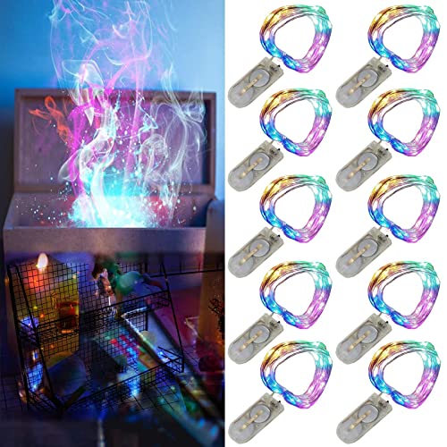 Led-Lichterkette, Batteriebetrieben, 1 M, 10 Leds, Silberfarbener Draht, Kaltweiß, Wasserdicht, Sternenform, FüR Weihnachten, Party, Schlafzimmer, 10 StüCk von Guezuvoru