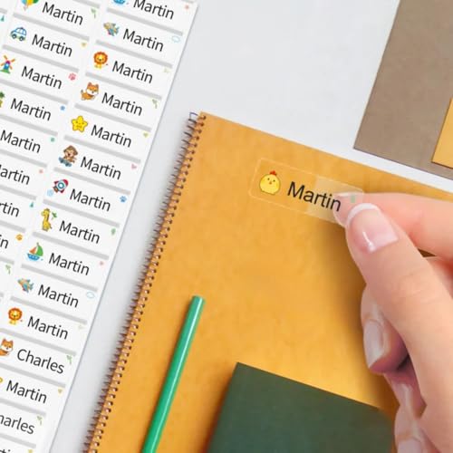 Individuelle wasserdichte Namensschilder für Kinder, personalisierte Aufkleber für Wasserflaschen, Lunchboxen, Bleistifte, Rucksäcke, Schulbedarf (120 Stück) von Gufacai
