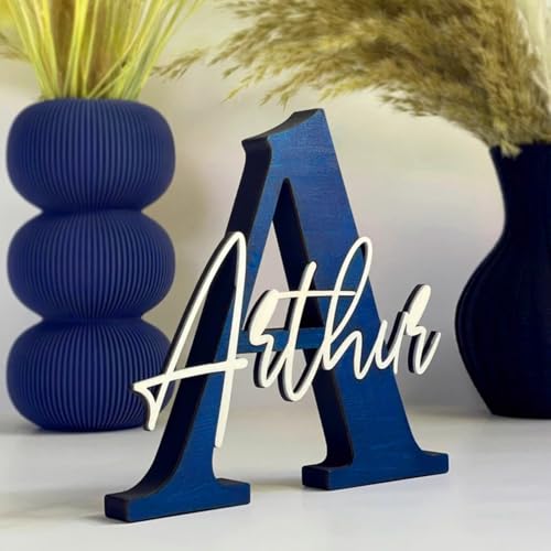 Personalisierte Holzschilder für die Wand, individuelle 3D-Holzbuchstaben, Wandbehang, Türschilder, Kinderzimmer-Dekoration, personalisiertes Baby-Geschenk (18 x 18 x 16 cm) von Gufacai