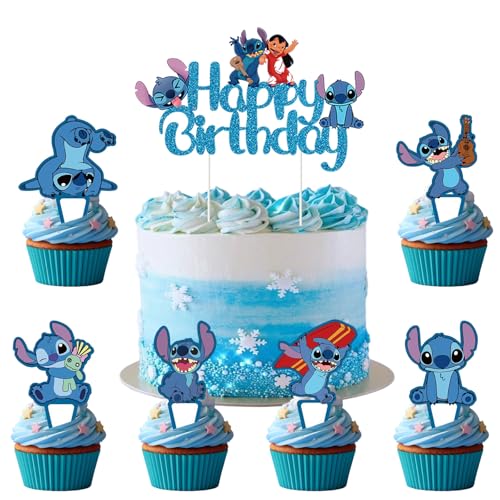 25 Stück Kuchen Deko Geburtstag, Tortendeko-Set, Cake Topper, Für Kuchen & Cupcakes (D) von Gugatad