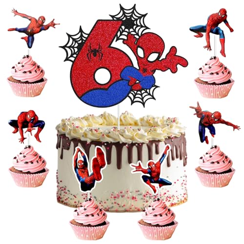 25 Stück Spiderm Cake Topper,7-Jährige Spiderm Tortendeko, Spiderm Kuchen Deko,Spiderm Deko Torte,Doppelseitiger Glitter Kindergeburtstag Kuchen Deko für Mädchen Junge Baby 25 Stück Spiderm Cake Topper,7-Jährige Spiderm Tortendeko, Spiderm Kuchen Deko,Spiderm Deko Torte,Doppelseitiger Glitter Kindergeburtstag Kuchen Deko für Mädchen Junge Baby von Gugatad