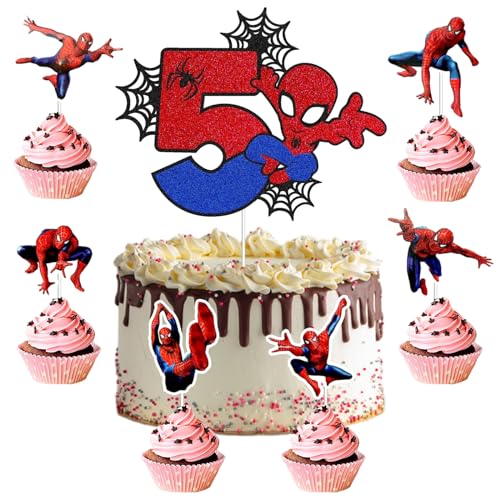 25 Stück Spiderm Cake Topper,7-Jährige Spiderm Tortendeko, Spiderm Kuchen Deko,Spiderm Deko Torte,Doppelseitiger Glitter Kindergeburtstag Kuchen Deko für Mädchen Junge Baby 25 Stück Spiderm Cake Topper,7-Jährige Spiderm Tortendeko, Spiderm Kuchen Deko,Spiderm Deko Torte,Doppelseitiger Glitter Kindergeburtstag Kuchen Deko für Mädchen Junge Baby von Gugatad