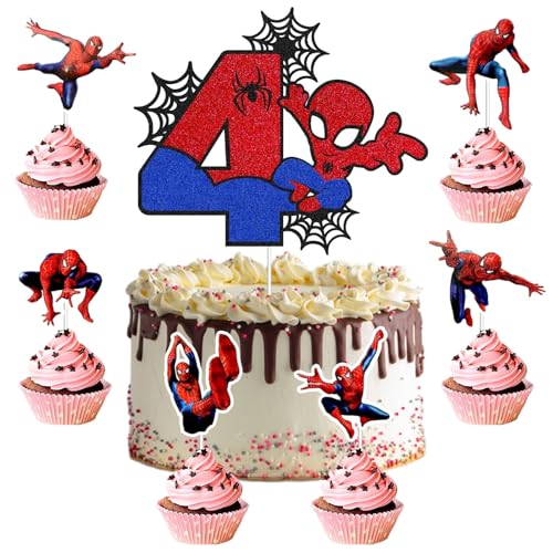 25 Stück Spiderm Cake Topper,7-Jährige Spiderm Tortendeko, Spiderm Kuchen Deko,Spiderm Deko Torte,Doppelseitiger Glitter Kindergeburtstag Kuchen Deko für Mädchen Junge Baby 25 Stück Spiderm Cake Topper,7-Jährige Spiderm Tortendeko, Spiderm Kuchen Deko,Spiderm Deko Torte,Doppelseitiger Glitter Kindergeburtstag Kuchen Deko für Mädchen Junge Baby von Gugatad