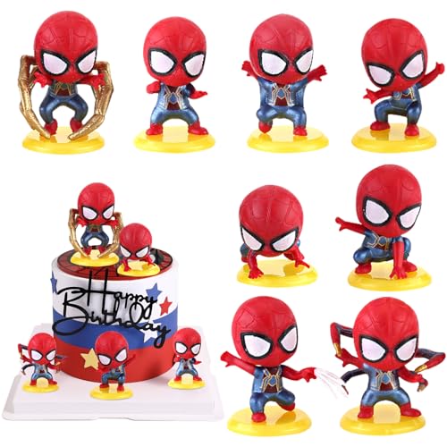 8 er Spinne Cake Topper,Cake Topper,Actionfigur Figur Puppenset Helden Spielzeug,Mini Cake Tortenfiguren,Sammlermodell Anime Serie Geschenke für ab 3 Jahren Ornament von Gugatad
