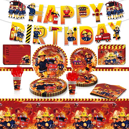 82 Geburtstagsdek,Kinder Geburtstags Deko mit Teller,Banner,Servietten,Tischdecke,Einladungskarte,Geschenktasche von Gugatad