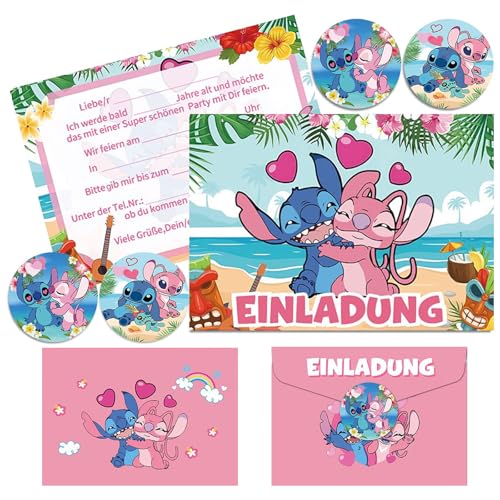 Gugatad 12 Einladungskarten Kindergeburtstag Deutsch, mit 12 Envelopes, 12 Round Stickers,Kindergeburtstags Party Einladungen,Deutsch Kindergeburtstags Party Einladungen（F von Gugatad