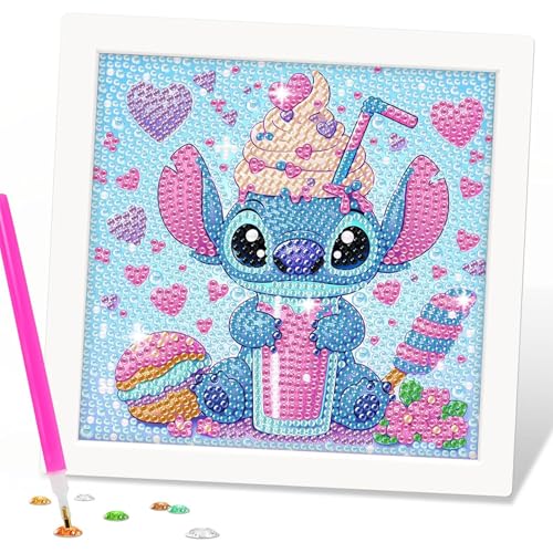 Gugatad Diamond Painting Pictures Children,Craft Set Diamond Painting Creative Gifts,Rhinestone Cross Embroidery Painting,for Living Room, Wall, Bedroom Decoration(B von Gugatad
