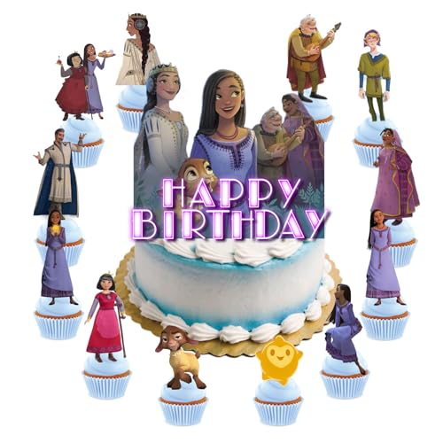 WishTortendeko,25pcs WishCake Topper,Wish Party Kuchen Dekoration,Wish Cartoons Kuchen Topper,für Geburtstagsfeier Cupcake-Dekoration für Kinder von Gugatad