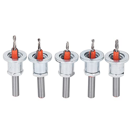 Gugxiom 5-teiliges Holzbearbeitungsbohrer-Set, Sitzgreifer-Bit-Set, Verstellbar, Anfasbohrer, Senkbohrer, Bohrbohrer, Verstellbarer Senker-Bit von Gugxiom