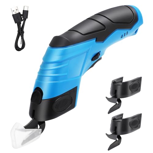 Gugxiom Elektrische Schere, Teppichschneider mit 2 austauschbaren Klingen, Schnurlose Elektrische Schere zum Schneiden von Stoff/Leder/Teppich/Karton (1 Wolframstahlspitze &2 Legierungsspitzen & Blau) Gugxiom Elektrische Schere, Teppichschneider mit 2 austauschbaren Klingen, Schnurlose Elektrische Schere zum Schneiden von Stoff/Leder/Teppich/Karton (1 Wolframstahlspitze &2 Legierungsspitzen & Blau) von Gugxiom