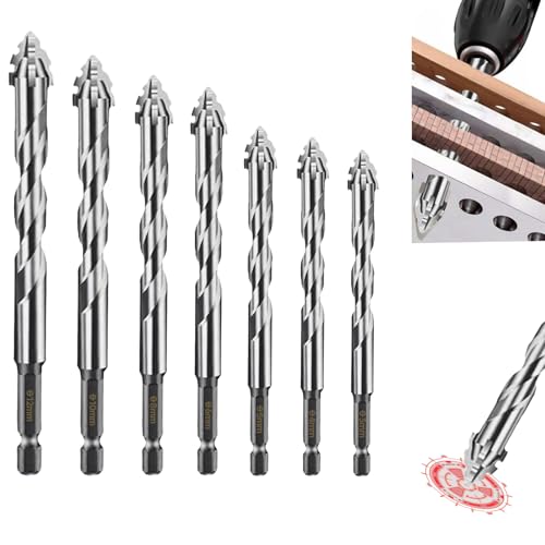 7-teiliges Sägezahnbohrer, Premium Bohrerset mit 4 Schneiden,Sägezahnbohrer Gerwand Bohrer Vierschneidige Powerbit Bohrer, Hochharte Gerwant Bohrer Set 3/4/5/6/8/10/12mm Power Bit Bohrer 7-teiliges Sägezahnbohrer, Premium Bohrerset mit 4 Schneiden,Sägezahnbohrer Gerwand Bohrer Vierschneidige Powerbit Bohrer, Hochharte Gerwant Bohrer Set 3/4/5/6/8/10/12mm Power Bit Bohrer von Guhupoy