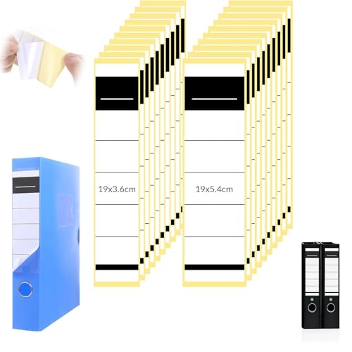100 Stück Ordnerrücken Selbstklebend Set, 2 Größen Ordner etiketten selbstklebend(19 x 5.4cm, 19 x 3.6cm), für Standardordner Schmale und Breit Ordner-Archivierung,für Büro, Bibliothek, Archivierung von Guidre