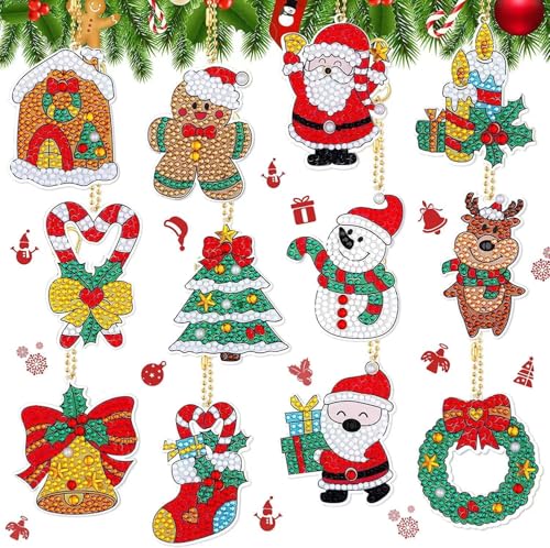 12 Stk Diamond Painting Weihnachten Anhänger,5D DIY Diamant Malerei Schlüsselanhänger Weihnachten Strass Malerei Stickerei Kunst Ornamente für Kinder Erwachsene Machen Weihnachten Schlüsselanhänger 12 Stk Diamond Painting Weihnachten Anhänger,5D DIY Diamant Malerei Schlüsselanhänger Weihnachten Strass Malerei Stickerei Kunst Ornamente für Kinder Erwachsene Machen Weihnachten Schlüsselanhänger von Guidre