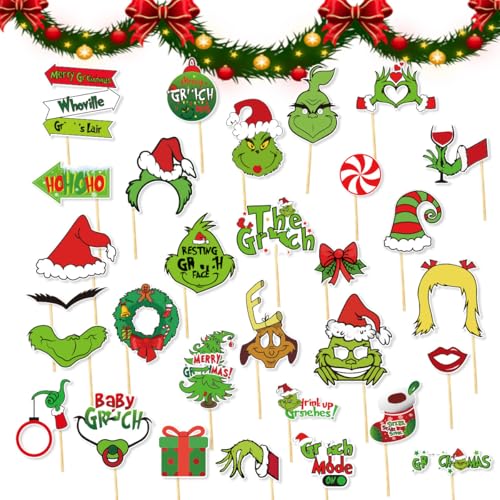 30 Stücke Weihnachtsfeier Fotorequisiten,Grinch Fotobox Accessoires Weihnachten,Lustige Foto Requisiten,Weihnachts Dekoration,Selfie-Requisiten für Erwachsene Kinder Weihnachtsfeier Zubehör 30 Stücke Weihnachtsfeier Fotorequisiten,Grinch Fotobox Accessoires Weihnachten,Lustige Foto Requisiten,Weihnachts Dekoration,Selfie-Requisiten für Erwachsene Kinder Weihnachtsfeier Zubehör von Guidre