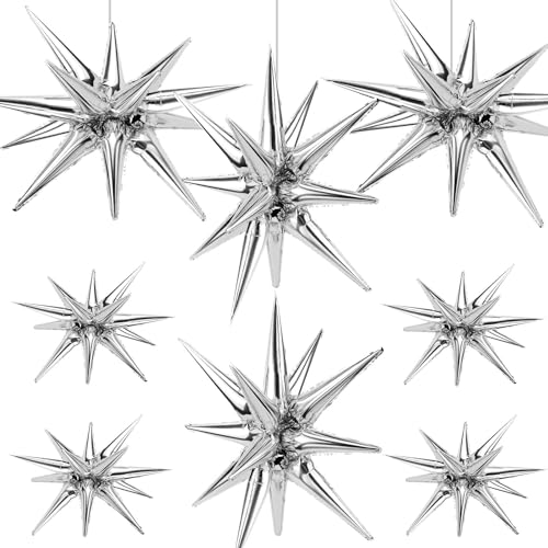 8 Stück Discokugel Star Ballons,riesige Silber Explosion Star Aluminiumfolie Ballons für Geburtstag, Baby-Dusche, Hochzeit, Bachelorette Party, Disco Party Dekorationen Zubehör 8 Stück Discokugel Star Ballons,riesige Silber Explosion Star Aluminiumfolie Ballons für Geburtstag, Baby-Dusche, Hochzeit, Bachelorette Party, Disco Party Dekorationen Zubehör von Guidre