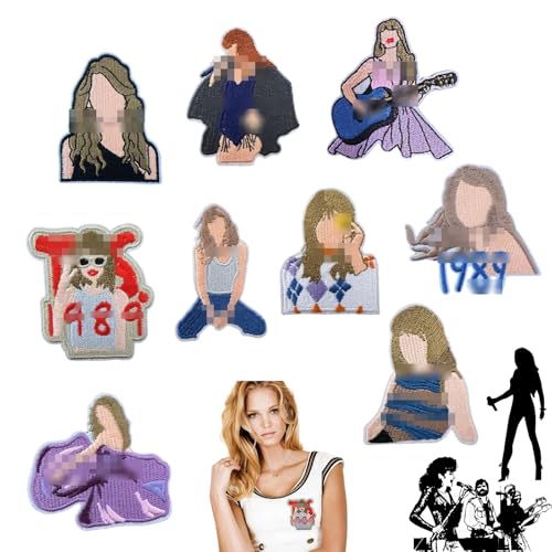 9 Stück bügelflicken mädchen T-ay-lor Aufkleber Bügelflicken,Beliebte Sänger Patches zum Aufbügeln,lässig patches schulranzen für Musik-Fans, Mädchen, Kleidung, Jacke, Jeans,Rucksack, Hut 9 Stück bügelflicken mädchen T-ay-lor Aufkleber Bügelflicken,Beliebte Sänger Patches zum Aufbügeln,lässig patches schulranzen für Musik-Fans, Mädchen, Kleidung, Jacke, Jeans,Rucksack, Hut von Guidre
