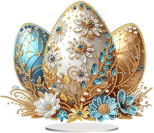 Guidre DIY Diamant Desktop Ornament,Diamond Painting Ostern Desktop-Ornament, Speziell geformter Kristall Osterhase,Oster Hase Geschenk,Diamant Kunstmalerei Tischdekoration Diamant (G) von Guidre