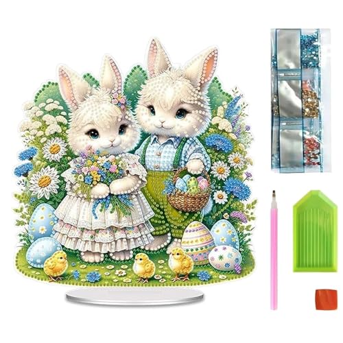 Guidre 5D Diamond Painting Aufsteller, Diamond Painting Tischdeko, DIY Diamant Painting Erwachsene, Bastelset Diamantmalerei Kinder Mädchen für AnfäNger, Familie Deko, Ostern Geschenk von Guidre