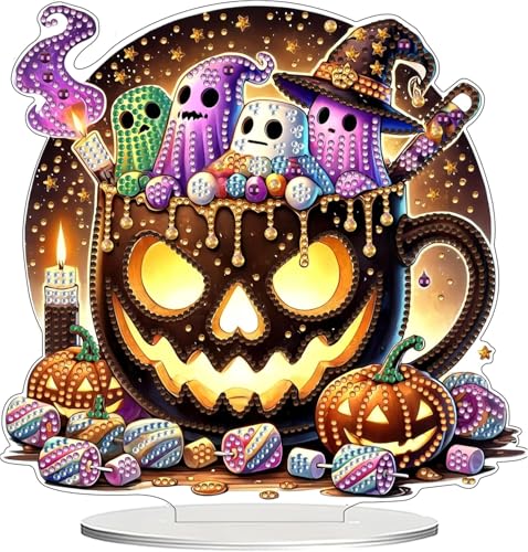 Guidre Halloween-Kranz Diamond Painting Dekoration Kürbis,5D Diamond Painting Fensterbilder Beidseitig für Erwachsene Kinder, Bastelset Kreativ Set, Hängend Ornament Tür Fenster Wand Eingang Decor Guidre Halloween-Kranz Diamond Painting Dekoration Kürbis,5D Diamond Painting Fensterbilder Beidseitig für Erwachsene Kinder, Bastelset Kreativ Set, Hängend Ornament Tür Fenster Wand Eingang Decor von Guidre
