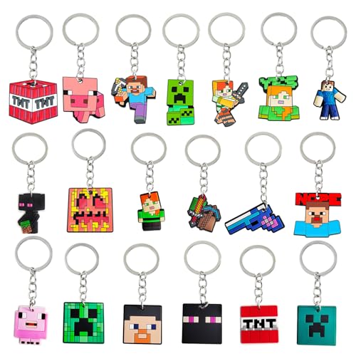 Guidre Mine-craft Schlüsselanhänger - 19 Stück Kinder Spiel Schlüsselbund, Anime Figur Anhänger, Schultasche Decor Key Ring, Mitgebsel Kindergeburtstag Guidre Mine-craft Schlüsselanhänger - 19 Stück Kinder Spiel Schlüsselbund, Anime Figur Anhänger, Schultasche Decor Key Ring, Mitgebsel Kindergeburtstag von Guidre