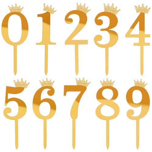 Guidre Nummer Cake Topper 10 Stück Kuchen Zahlen 0-9 Zahlen Deko Torte Gold Cake Topper Geburtstag Acrylmaterial Tortendeko DIY Geburtstag Zahl für Geburtstagsfeiern Jeden Alters Hochzeitsparty Guidre Nummer Cake Topper 10 Stück Kuchen Zahlen 0-9 Zahlen Deko Torte Gold Cake Topper Geburtstag Acrylmaterial Tortendeko DIY Geburtstag Zahl für Geburtstagsfeiern Jeden Alters Hochzeitsparty von Guidre