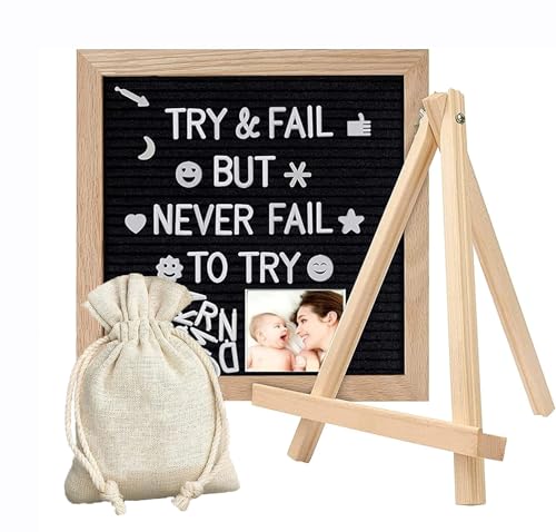 Guidre Letter Board aus Eiche und Filz 25×25cm Quadratisch Buchstabentafel mit 350 Buchstaben Staffelei und Beutel Buchstaben Tafel Holz Buchstabenbrett Rillentafel Memotafel (Schwarz) Guidre Letter Board aus Eiche und Filz 25×25cm Quadratisch Buchstabentafel mit 350 Buchstaben Staffelei und Beutel Buchstaben Tafel Holz Buchstabenbrett Rillentafel Memotafel (Schwarz) von Guidre