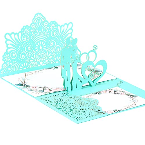 Guiffly Pop Up Hochzeitskarte, Hochzeitskarten Glückwunsch mit hochwertigem Umschlag, Hochzeitskarte 3D für Hochzeitseinladungen, Hochzeitsglückwünsche, Hochzeitstag, Verlobung, Beichte (L) von Guiffly