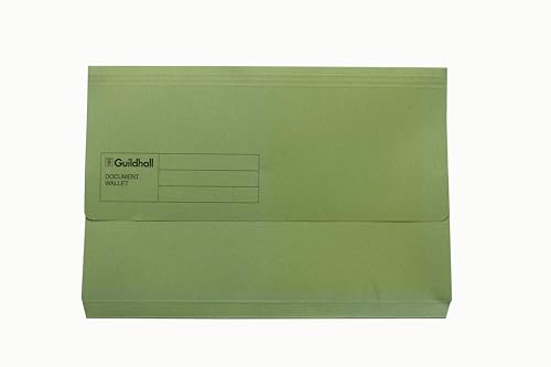 Exacompta Guildhall Dokumententasche, einfarbig, 34,5 x 24,5 cm, 250 g/m², Grün, 10 Stück von Guildhall