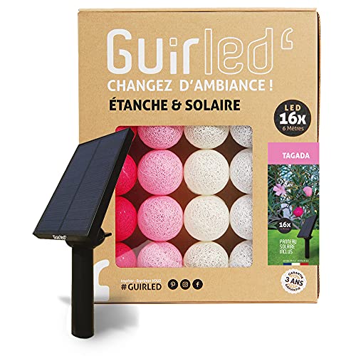 GuirLED - Außengirlande mit Lichtkugeln LED-Guinguette - Wasserdicht IP55 - Hocheffizientes Solarpanel - Automatisches EIN/AUS - 16 Kugeln 3 m- Tagada von GuirLED