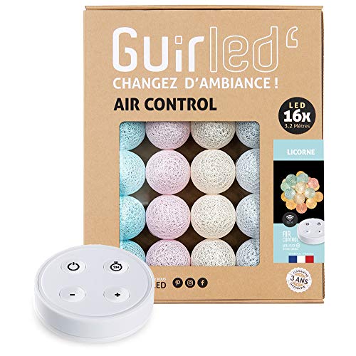 GuirLED - LED Baumwollkugeln Lichterkette USB - Drahtlose Fernbedienung - Baby Nachtlicht 2h - Dual USB 2A Netzteil enthalten - 4 Intensitäten – 16 Kugeln 1.6m - Einhorn GuirLED - LED Baumwollkugeln Lichterkette USB - Drahtlose Fernbedienung - Baby Nachtlicht 2h - Dual USB 2A Netzteil enthalten - 4 Intensitäten – 16 Kugeln 1.6m - Einhorn von GuirLED