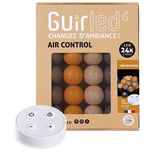 GuirLED - LED Baumwollkugeln Lichterkette USB - Drahtlose Fernbedienung - Baby Nachtlicht 2h - Dual USB 2A Netzteil enthalten - 4 Intensitäten – 24 Kugeln 2.4m - Mesopotamia GuirLED - LED Baumwollkugeln Lichterkette USB - Drahtlose Fernbedienung - Baby Nachtlicht 2h - Dual USB 2A Netzteil enthalten - 4 Intensitäten – 24 Kugeln 2.4m - Mesopotamia von GuirLED
