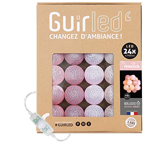 GuirLED - Lichterkette Kugeln Baumwolle - LED USB – Nachtlicht Baby 2 Stunden – Netzadapter – 3 Intensitäten – 24 Kugeln 2.4m – Prinzessin GuirLED - Lichterkette Kugeln Baumwolle - LED USB – Nachtlicht Baby 2 Stunden – Netzadapter – 3 Intensitäten – 24 Kugeln 2.4m – Prinzessin von GuirLED