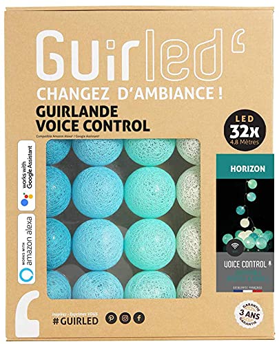 GuirLED - LED Baumwollkugeln Lichterkette WIFI USB - Sprachsteuerung - Connected Home - Amazon Alexa & Google Assistant - 2xUSB-Netzadapter enthalten - 32 Kugeln 3,2m - Horizon von GuirLED