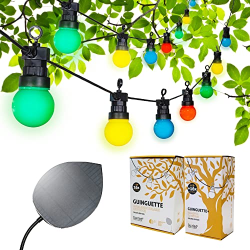 GuirLED - Solarlichterkette IP55-32 LED 15 m - Solar & Wasserdicht Premium-Lichterkette - 100% autonom - Photovoltaikfolie XL - Lithium-Batterie 4000 mAh - Colors Edition von GuirLED