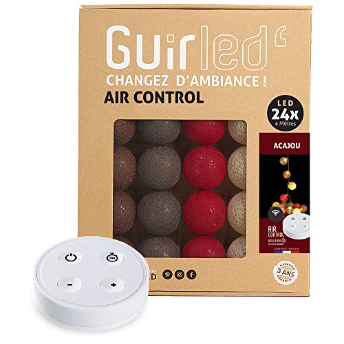 GuirLED - LED Baumwollkugeln Lichterkette USB - Drahtlose Fernbedienung - Baby Nachtlicht 2h - Dual USB 2A Netzteil enthalten - 4 Intensitäten – 24 Kugeln 2.4m - Mahagoni GuirLED - LED Baumwollkugeln Lichterkette USB - Drahtlose Fernbedienung - Baby Nachtlicht 2h - Dual USB 2A Netzteil enthalten - 4 Intensitäten – 24 Kugeln 2.4m - Mahagoni von GuirLED