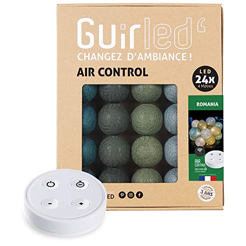 GuirLED - LED Baumwollkugeln Lichterkette USB - Drahtlose Fernbedienung - Baby Nachtlicht 2h - Dual USB 2A Netzteil enthalten - 4 Intensitäten – 24 Kugeln 2.4m - Romania von GuirLED