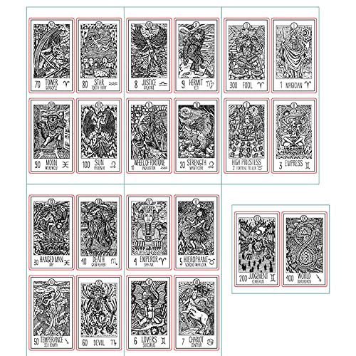 Guirongxin 22 Major Fantasy Mystic Tarot-Stempel, transparent, für Bastelarbeiten, Bastelarbeiten, Scrapbooking von Guirongxin