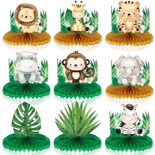 12 Pcs Dschungel Tiere Waben Centerpieces Tischaufsätze Safari Dschungel Thema Party Dekoration Kinder Baby Dusche Tiere Geburtstag Party Tischdekoration (Dschungel-Tier) von Gukasxi