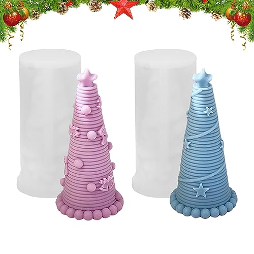 2 Stück Kerzen Gießform, 3D Weihnachtsbaum Kerzengießform Weihnacht DIY Silikonform Gießformen Silikon Kerzenform Gießen für Kerzenherstellung, Handgefertigte Seife, DIY Handwerk Dekoration 2 Stück Kerzen Gießform, 3D Weihnachtsbaum Kerzengießform Weihnacht DIY Silikonform Gießformen Silikon Kerzenform Gießen für Kerzenherstellung, Handgefertigte Seife, DIY Handwerk Dekoration von Gukasxi