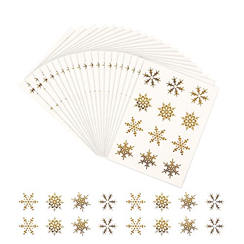 240 Stück Schneeflocke Aufkleber Weihnachten Aufkleber für Weihnachtsdekor Bastelbedarf Schneeflocken Schnee Sticker Snowflake Vinyl Christmas Sticker Gold von Gukasxi
