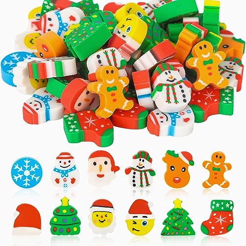 50 Stück Weihnachten Radiergummi, Cartoon Weihnachtsmuster Radiergummi für Kinder, Weihnachtsmann Schneemann Neuheit Radiergummis, für Strumpf Füller Schreibwaren Geschenke, Zufällige Farben 50 Stück Weihnachten Radiergummi, Cartoon Weihnachtsmuster Radiergummi für Kinder, Weihnachtsmann Schneemann Neuheit Radiergummis, für Strumpf Füller Schreibwaren Geschenke, Zufällige Farben von Gukasxi